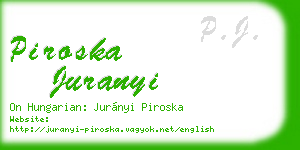 piroska juranyi business card